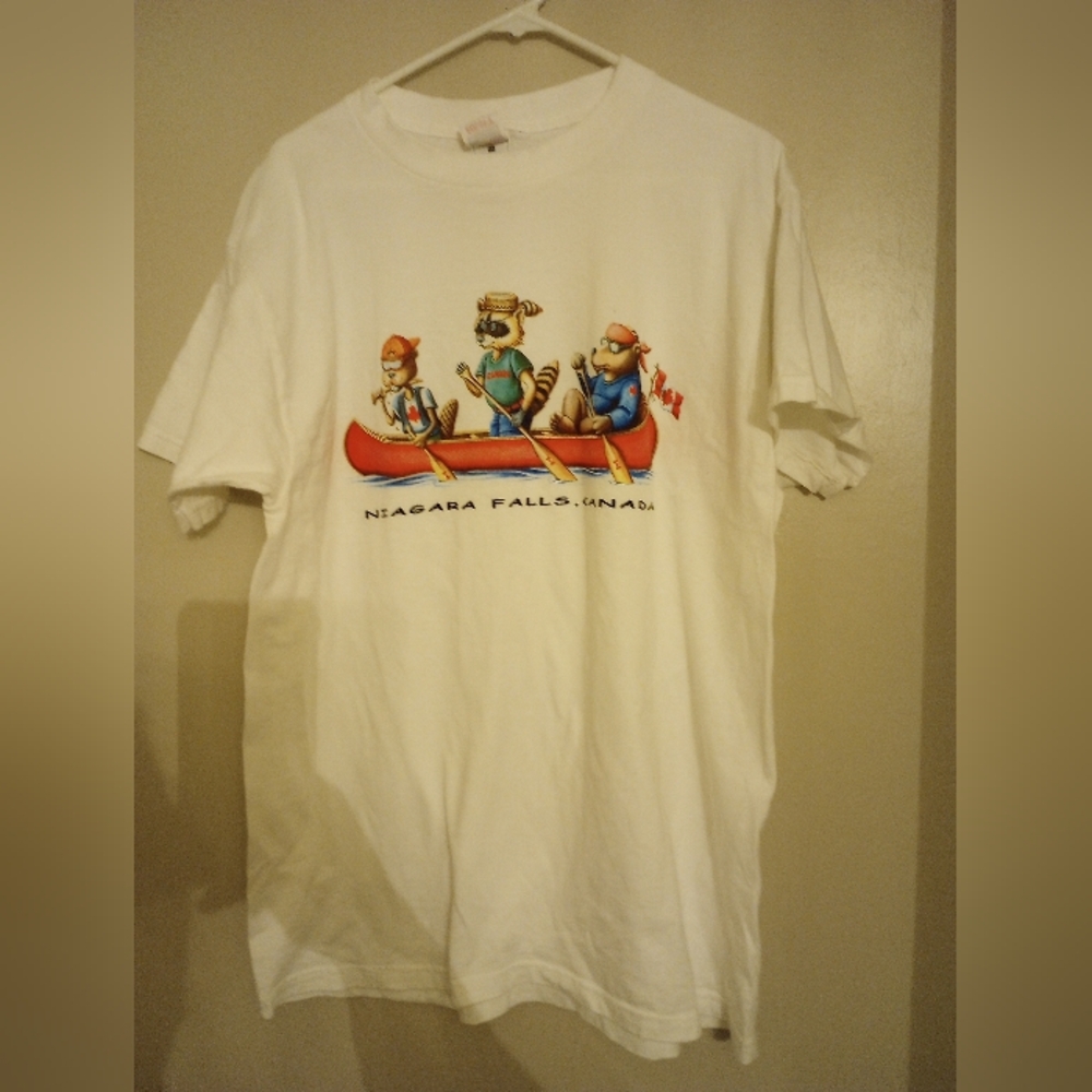 Fruit Of The Loom Vintage Niagara Falls Canada Tourism Single Stitch Tee